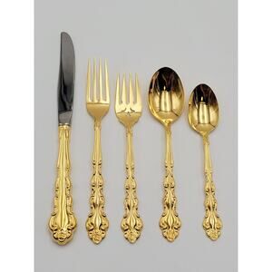 Oneida GOLD BEETHOVEN Community 1 Place Set 5 Pcs Vintage